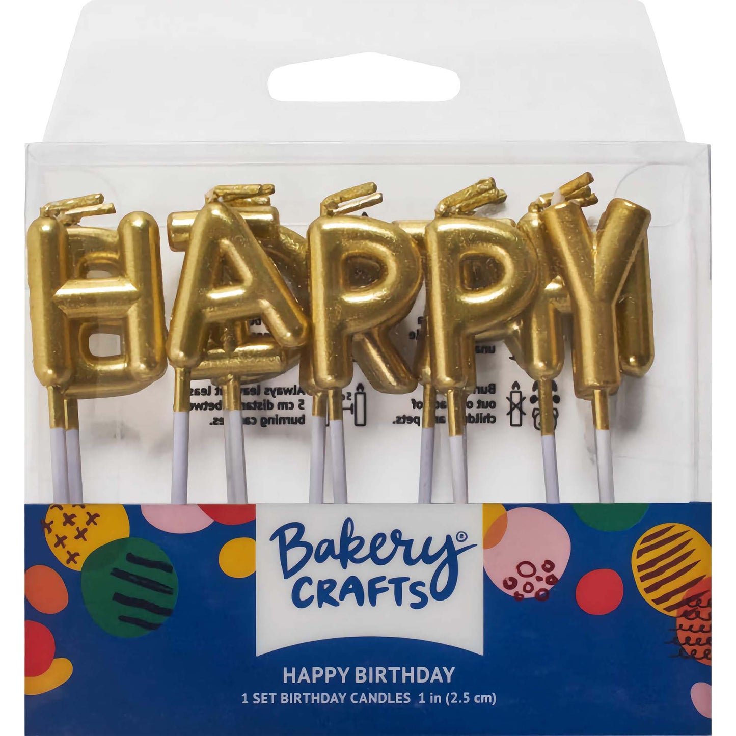 Gold Happy Birthday Candle Set