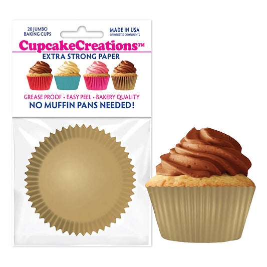 Gold Jumbo Baking Cups - 20 Count