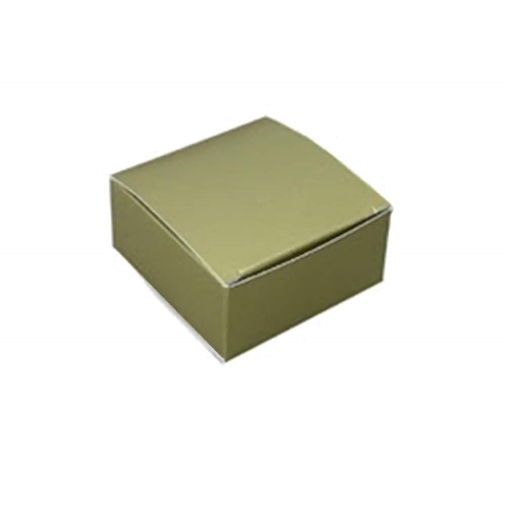 The image displays a single-piece gold truffle box, commonly used for packaging premium confections such as truffles or chocolates. The solid color and simple design convey elegance and luxury, which can enhance the presentation of the sweets inside. This type of box is typically used by chocolatiers and bakeries to present their products in a sophisticated manner.