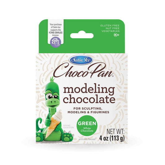 Satin Ice ChocoPan green modeling chocolate box, 4 oz, for sculpting and figures.