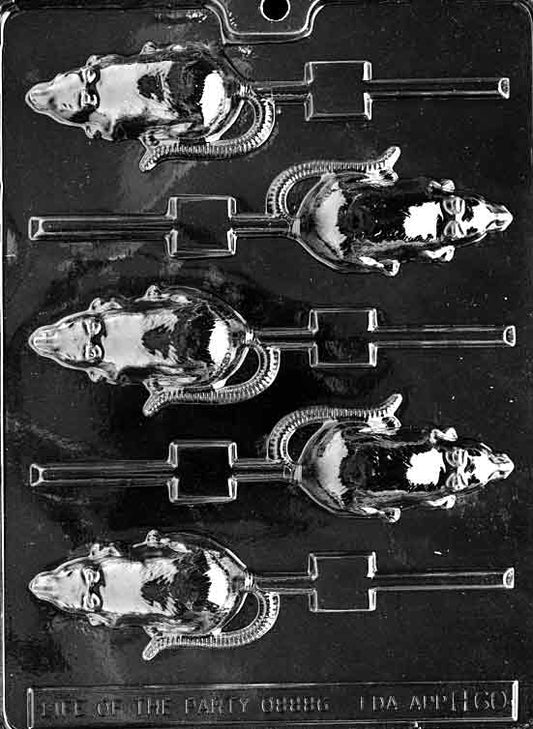 Rat Lollipop mold creating chocolate pops shaped like rats.