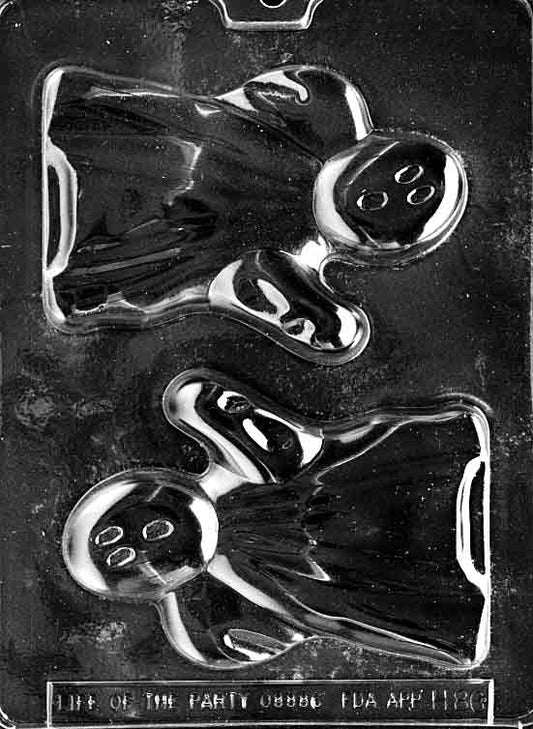 GHOST FOR SPECIALTY BOX mold, large ghost plaque sized for boxed chocolates.