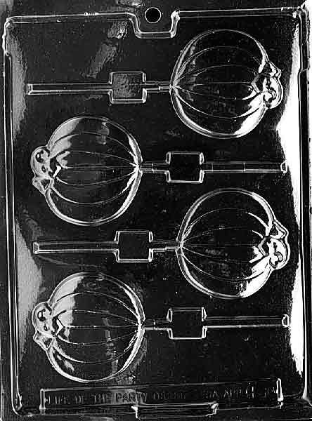 PLAIN PUMPKIN Lollipop mold, large flat pumpkin lollipop cavity ready for decoration.