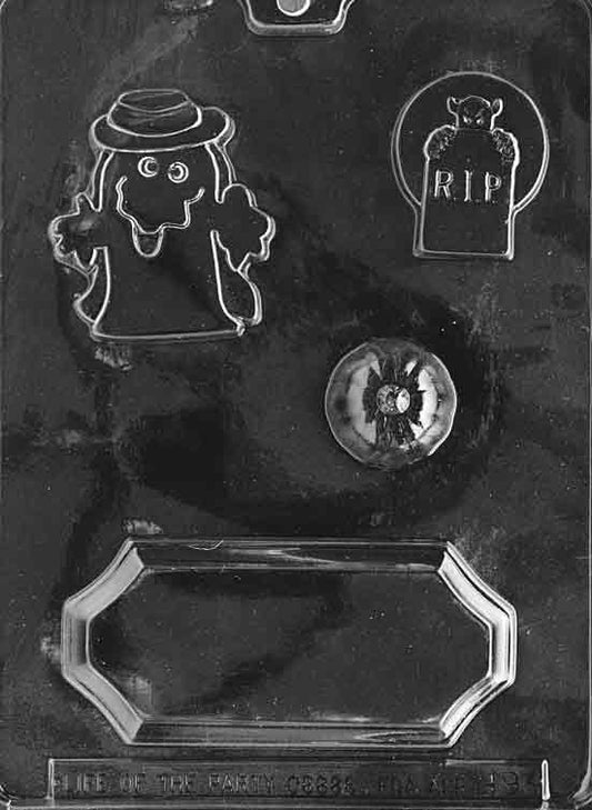 HALLOWEEN CENTERPIECE mold, large detailed plaque for chocolate centerpiece pieces.