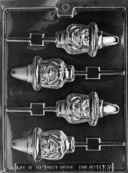UGLY WITCH Lollipop mold, witch face cavity for larger chocolate pops.