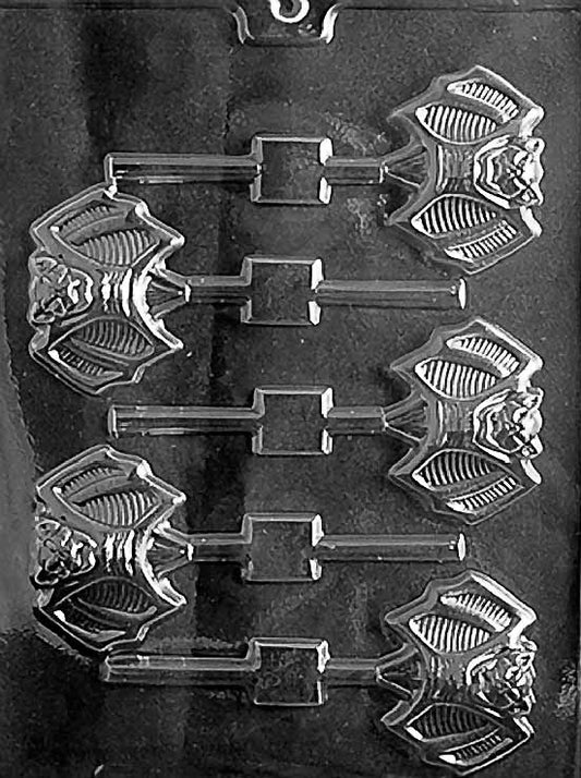 Ugly Bat Lollipop mold H160, small bat-shaped chocolate pop with spread wings and goofy fangs; shallow relief.