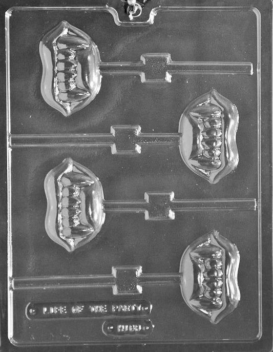 FANGS Lollipop mold, vampire fangs design for chocolate lollipops.