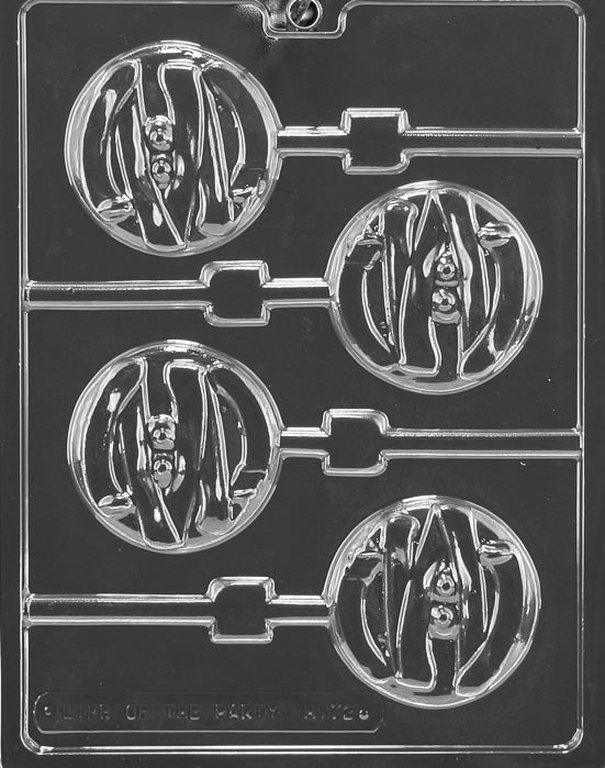 MUMMY FACE Lollipop mold, mummy head design for chocolate lollipops.