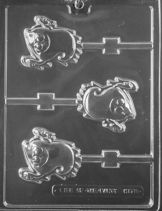 SMILEY GHOST Lollipop mold, ghost with smiling face design for pops.
