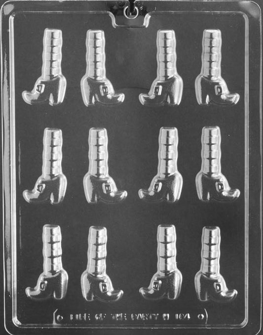WITCH FEET CUPCAKE TOPPERS mold, witch shoe details for decorating.