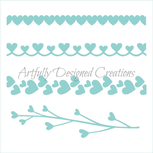 Heart Border Stencil