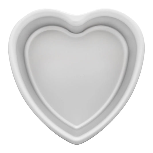 Fat Daddio’s ProSeries Heart Cake Pan, 8-inch aluminum heart-shaped baking pan with seamless straight sides and sturdy rim.