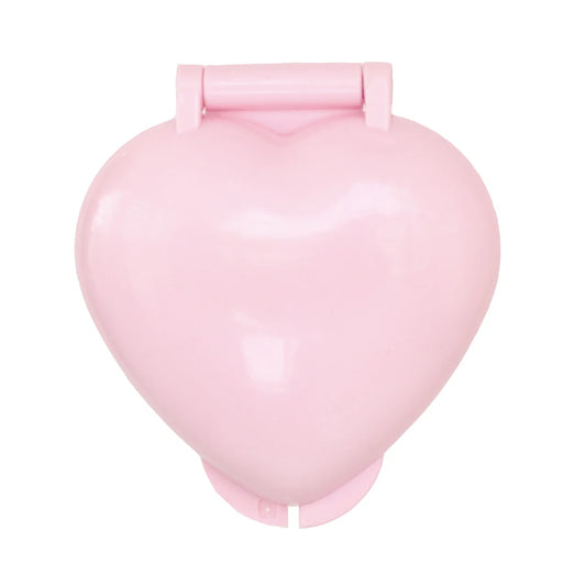 Pink heart-shaped My Little Cakepop cake pop mold with a glossy finish and hinged two-piece design, shown closed on a white background.