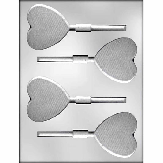 Heart with Lines Chocolate Lollipop Mold