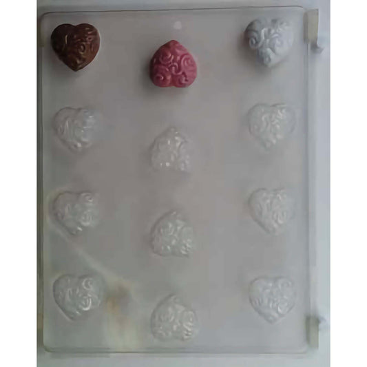 Hearts With Swirl Chocolate Mold