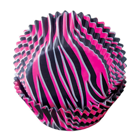 Hot Pink and Black Cupcake Liners