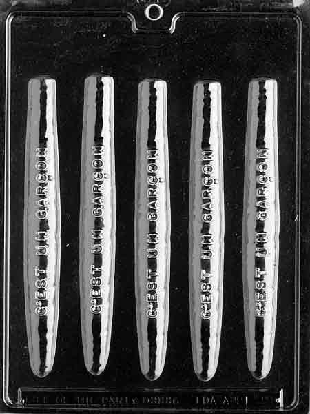 Image shows FRENCH BOY CIGARS mold with elongated cavity and raised “C’est un garçon” text.
