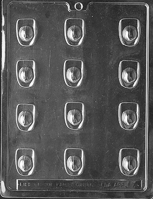 Image shows FIREMAN'S HAT mold with small, raised fire helmet shape.