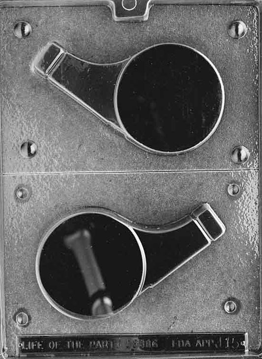 Image shows LARGE WHISTLE mold with full whistle shape including mouthpiece and ring design.
