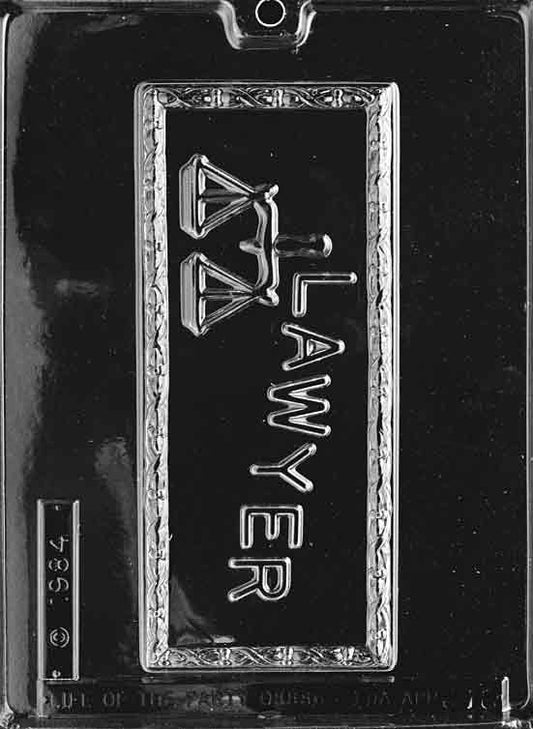 Image shows LAWYER CARD mold with a large rectangular shape and embossed legal text or symbols.