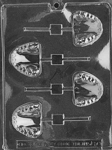 Image of TEETH Lollipop mold shaped like a tooth on a stick.