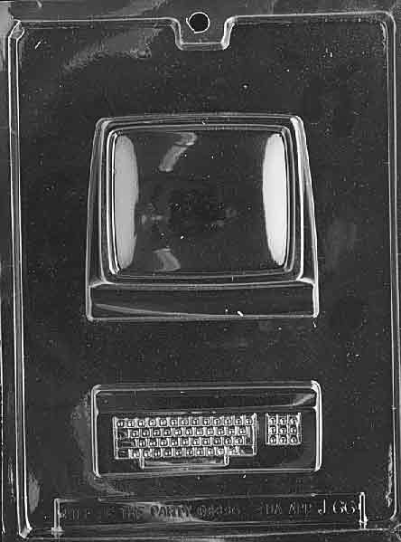 Image of COMPUTER FOR SPECIALTY BOX mold with a blocky desktop shape and screen details.
