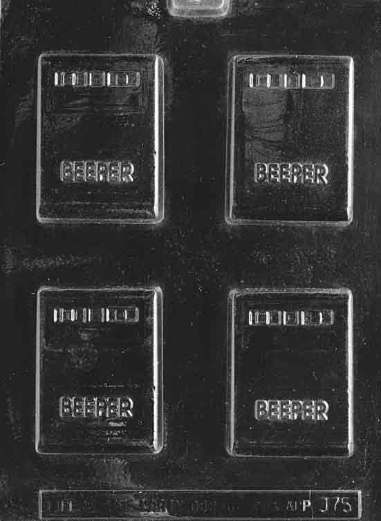 Image of BEEPER mold with retro pager shape and ridged details.