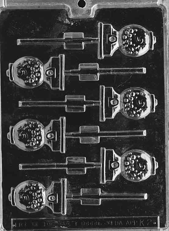 Image of BUBBLEGUM Lollipop mold with round pop design resembling bubblegum on a stick.