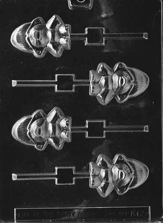 Image of K065 mold featuring a small monster baby Lollipop shape with rounded features and cartoon-style face.