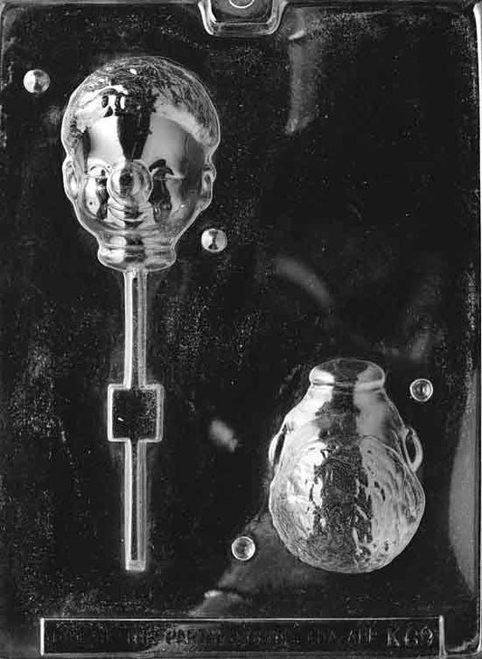 Image of K069 mold featuring a dimensional clown head with detailed facial expression, big smile, and round nose.