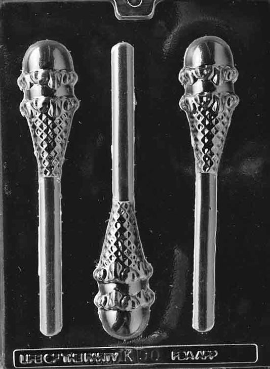 Ice Cream Cone Pretzel chocolate mold, clear mold shaped like cones for coating pretzels with candy.