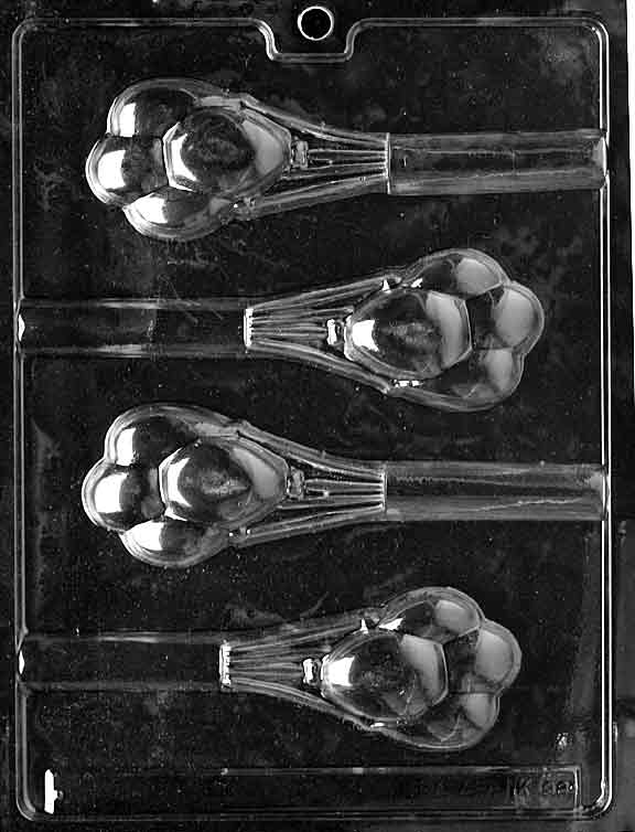 Balloon Pretzel chocolate mold, clear mold with balloon-shaped design for pretzel treats.