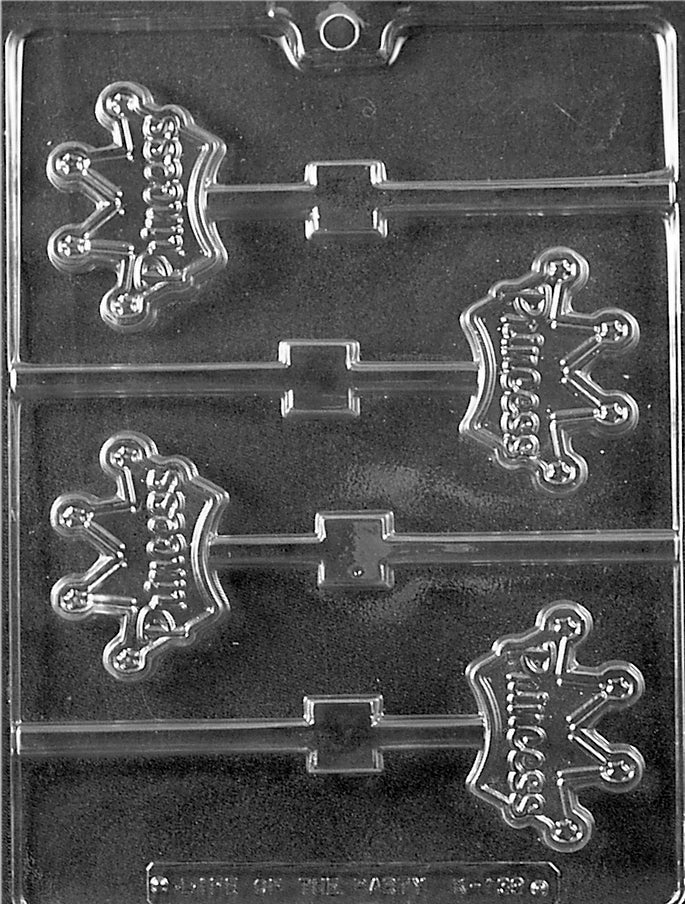Princess Crown Pops chocolate mold, clear mold shaped like crown pops for candy making.