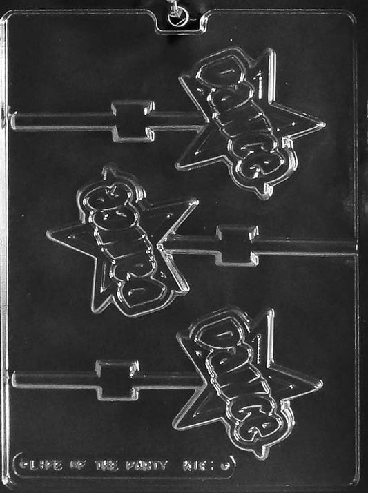 Dance Lollipop chocolate mold, clear mold shaped with dance figure design for candy pops.