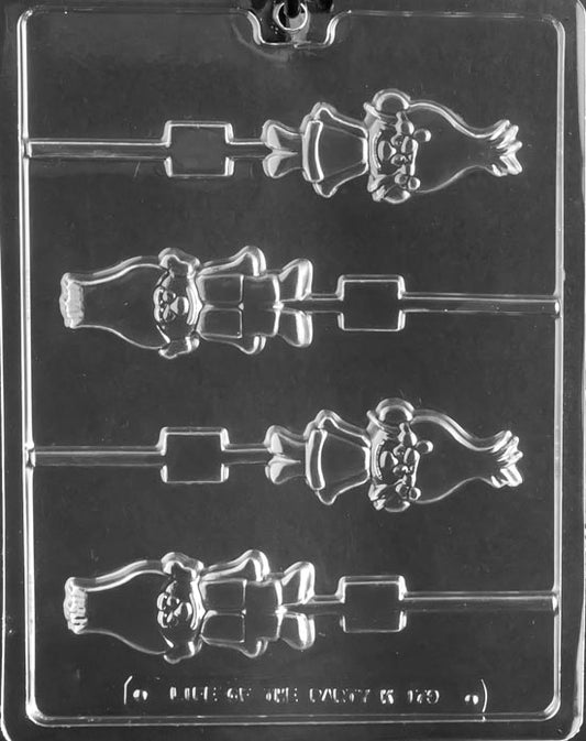 Troll Lollipop chocolate mold, clear mold with boy and girl troll designs for candy pops.