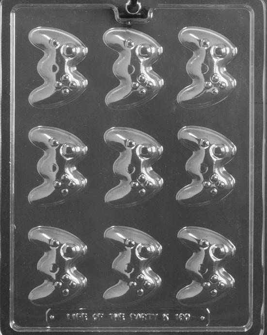 Small Controllers chocolate mold, clear mold shaped like mini game controllers for candy.