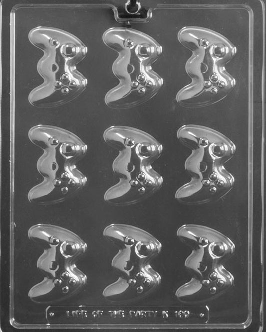 Small Controllers chocolate mold, clear mold shaped like mini game controllers for candy.