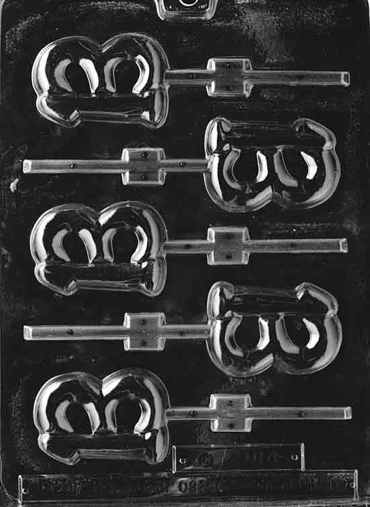 13 Lollipop chocolate mold, clear mold shaped like number thirteen pops for candy.