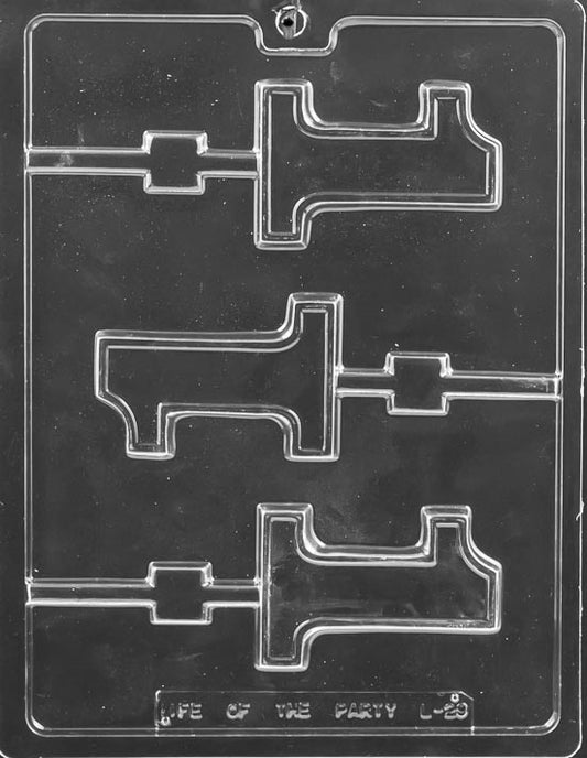 Number 1 Lollipop chocolate mold, clear mold with number one candy pop design.