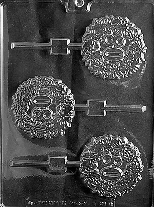 #80 chocolate mold, clear mold with round 80th milestone design.