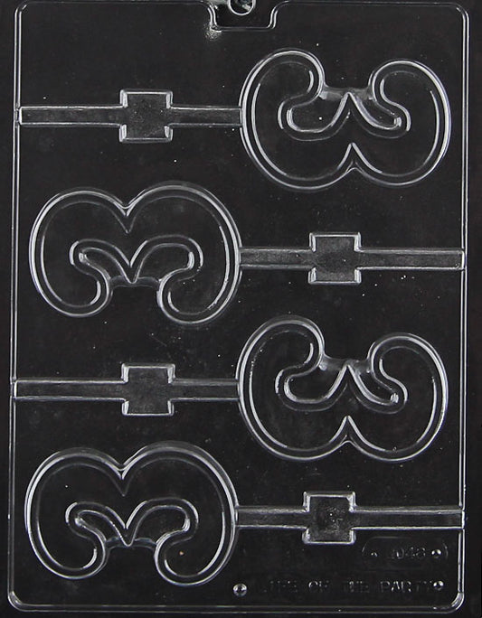 #3 Lollipop chocolate mold, clear mold with number three design for candy pops.