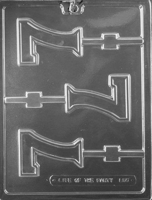 #7 Lollipop chocolate mold, clear lollipop tray with bold number seven shape.