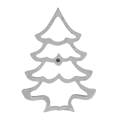 Back view of the large Christmas tree Timbale mold - Highlighting the depth and intricate tree shape of the mold, emphasizing its durable cast aluminum construction.