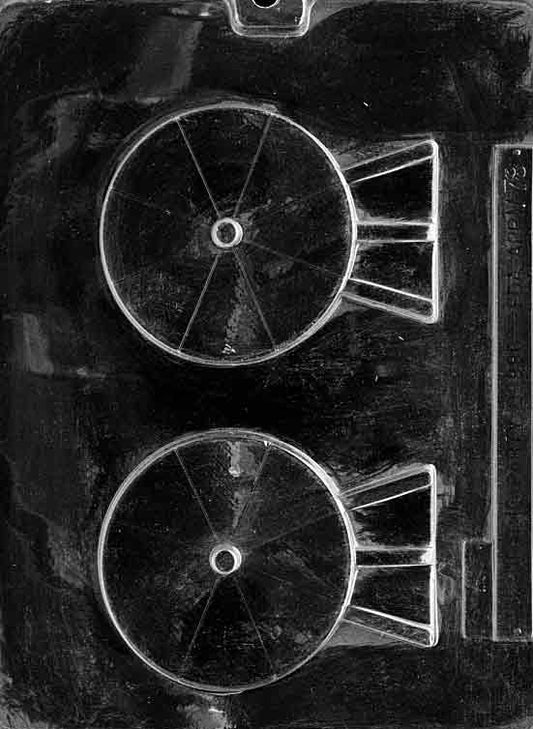 Chocolate mold M078 Satellite Dish with rounded parabolic dish shape and base detail for novelty chocolates.