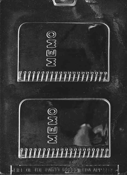 Chocolate mold M085 Memo Book with rectangular book shape and page detail for novelty chocolates.