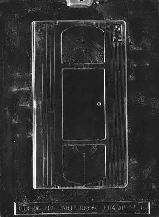 Chocolate mold M096 Video Cassette with rectangular VHS tape design including reel window detail.