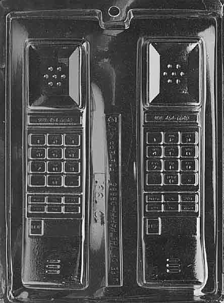 Chocolate mold M102 Cellular Phone with rectangular phone shape and raised keypad details.