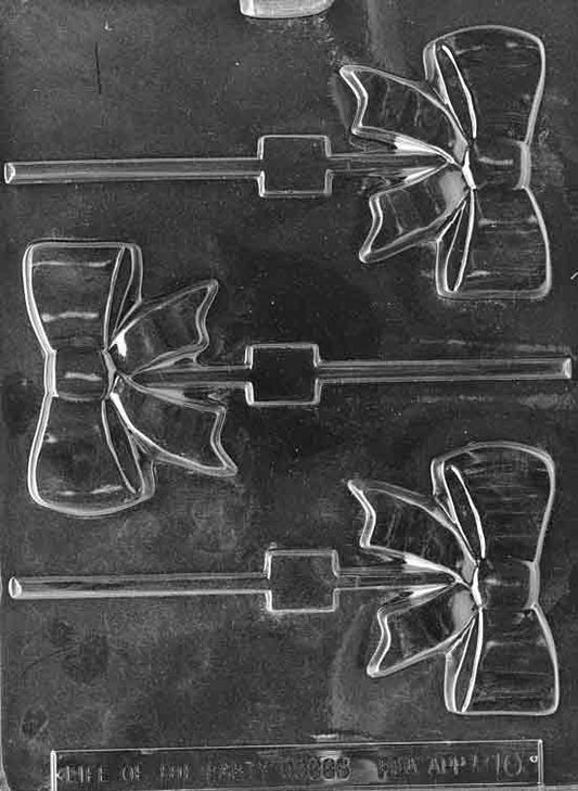 Chocolate mold M103 Ribbon Pop with looped ribbon design for awareness chocolate pops.