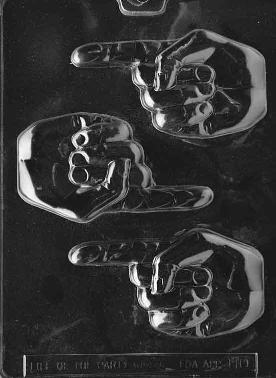 Chocolate mold M108 Right Hand with lifelike palm and finger design for novelty chocolates.