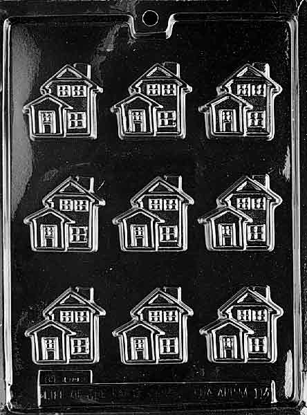 Chocolate mold M114 Little House with small square house shape and roof detail.